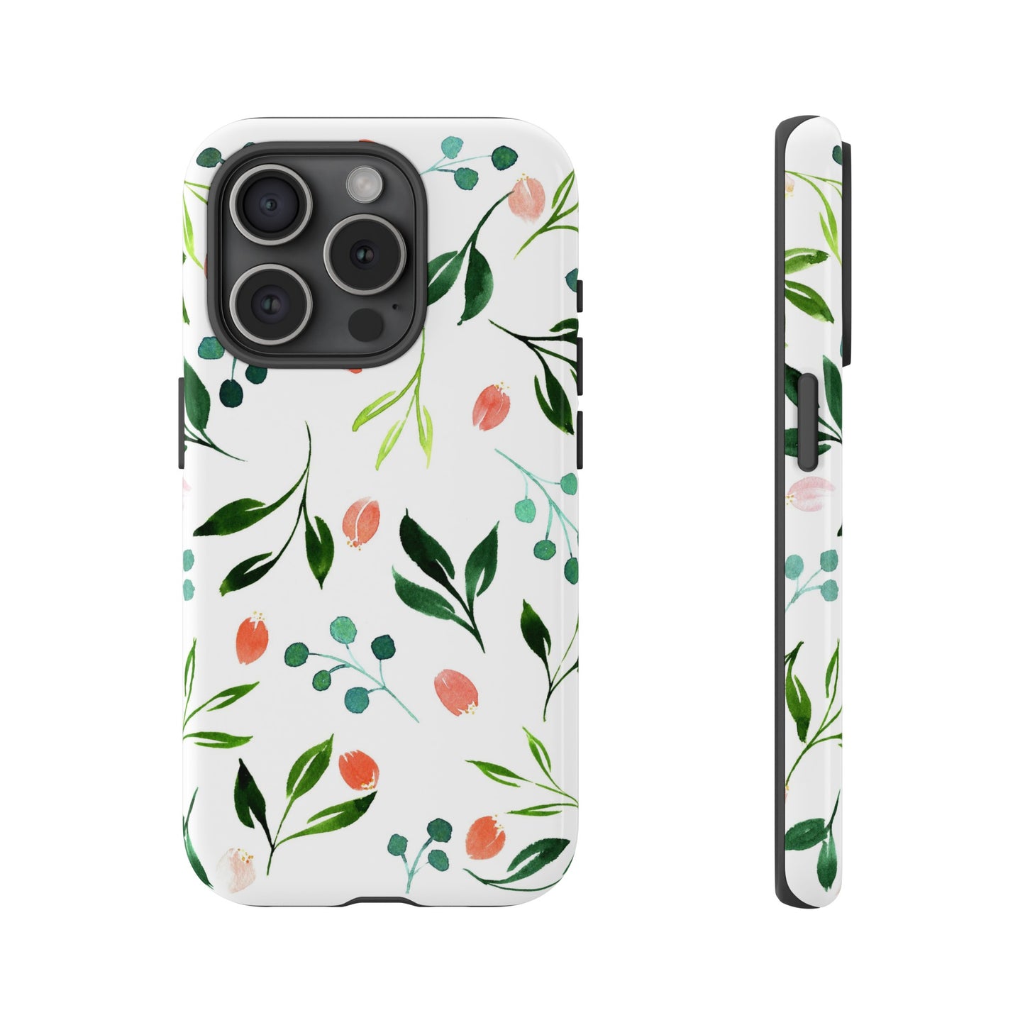 Green Floral Tough iPhone Case