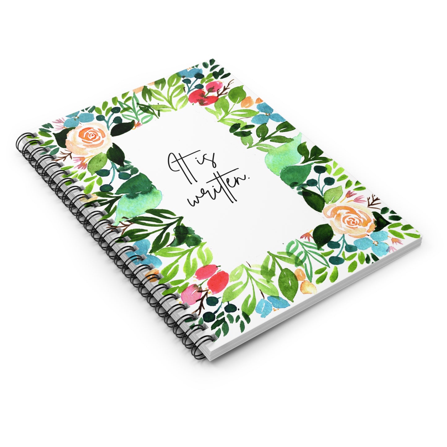 "It Is Written" Scripture Spiral Notebook - Ruled Line