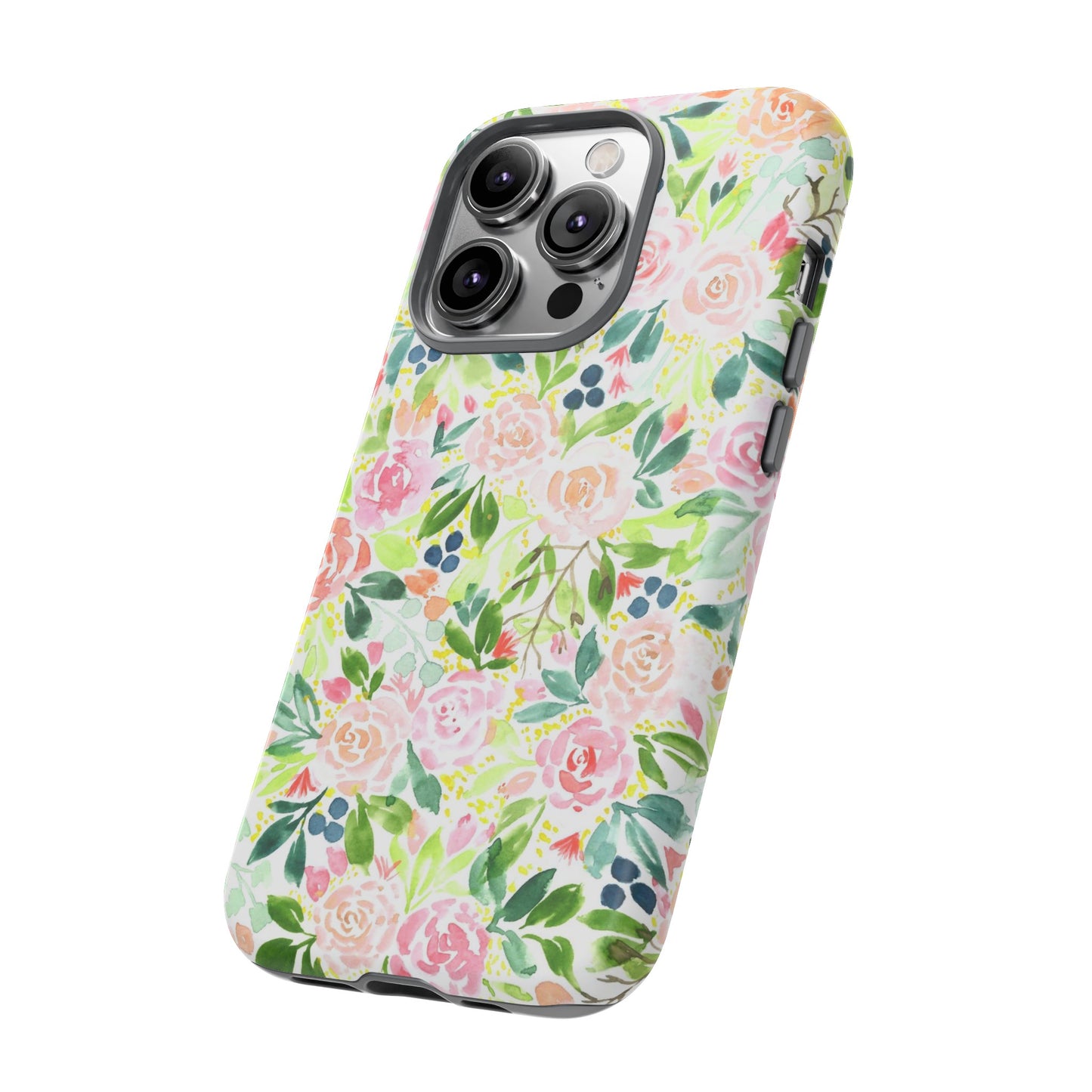 Pink Rose Pattern Tough iPhone Case