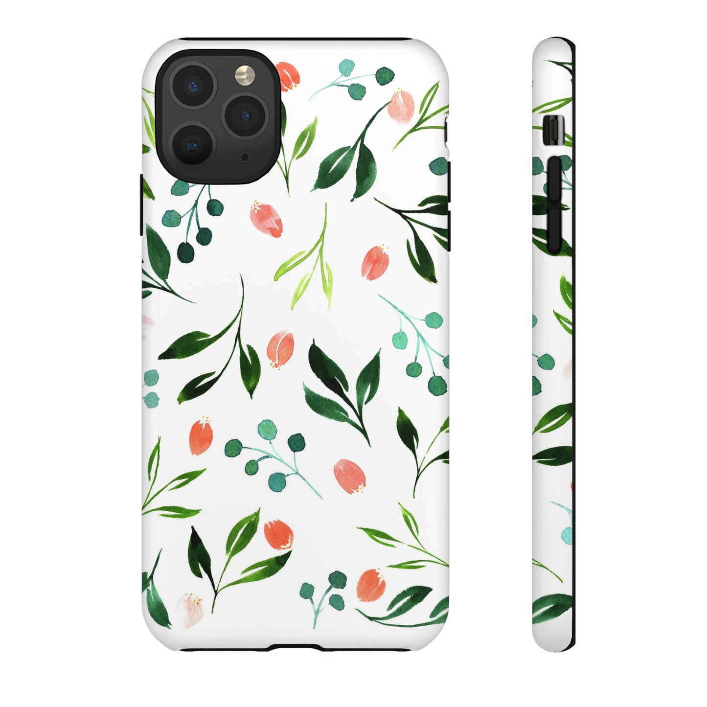 Green Floral Tough iPhone Case