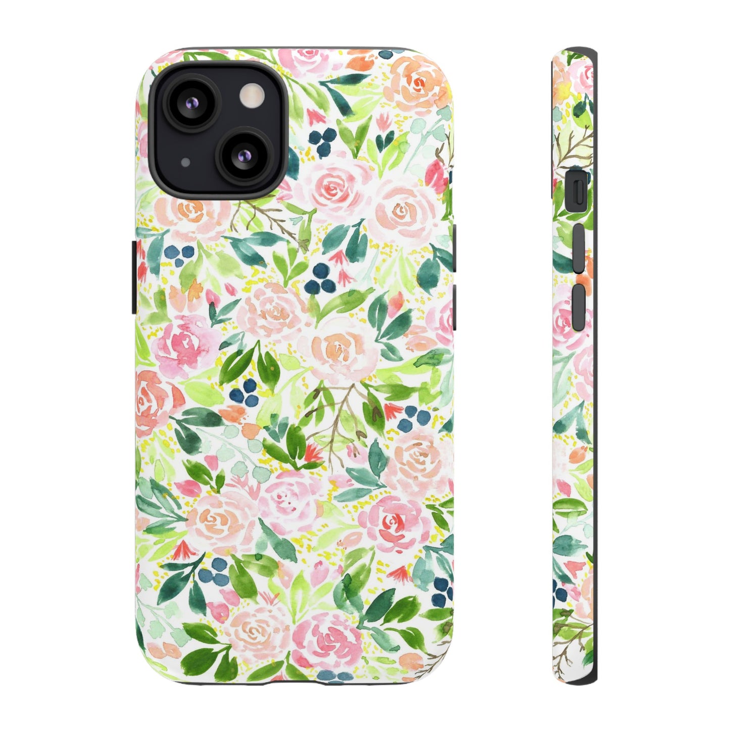 Pink Rose Pattern Tough iPhone Case