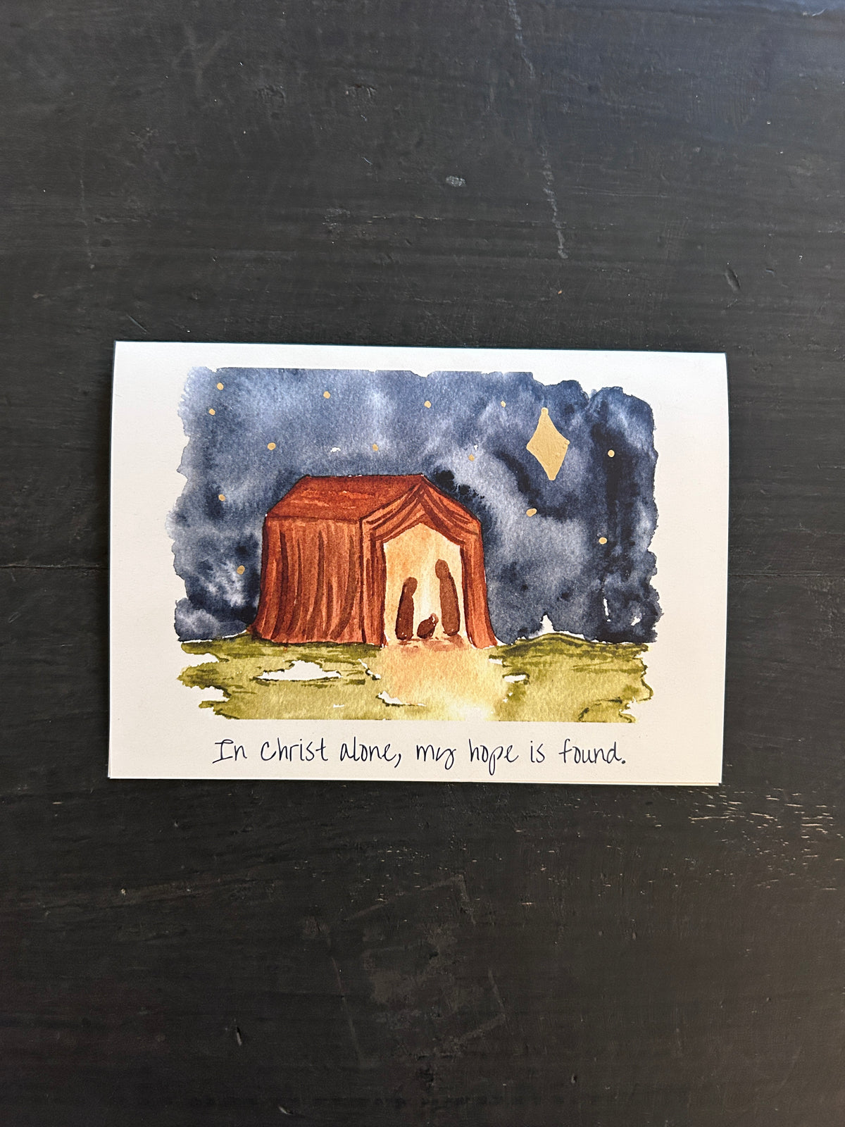 Christmas Watercolor Nativity Greeting Card